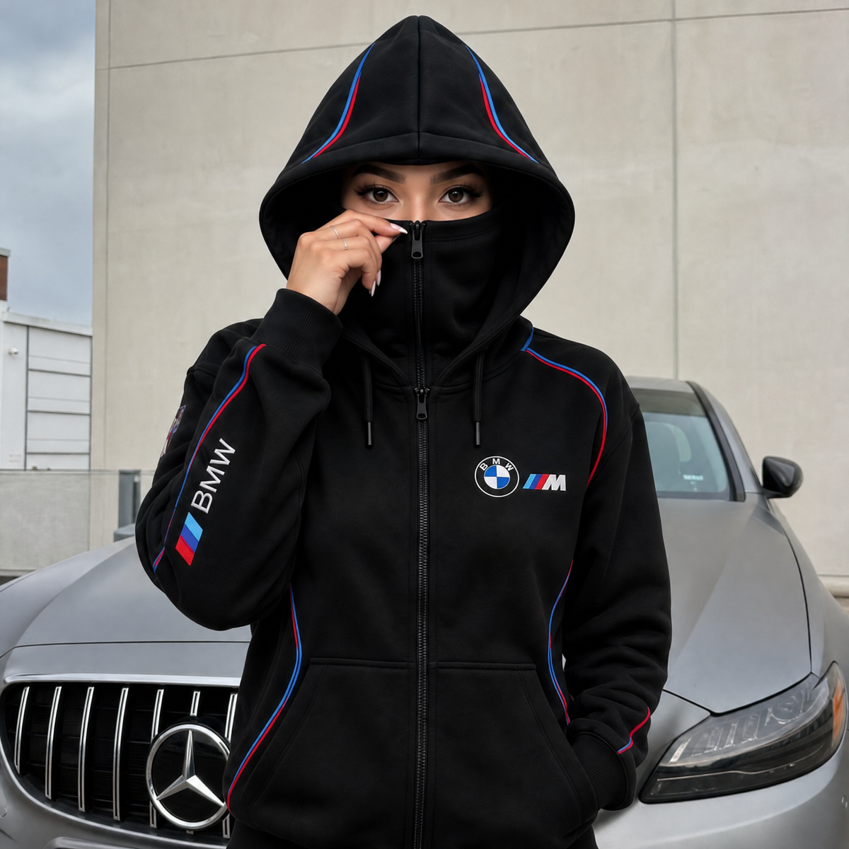 RevZips Biturbo Edition zip up face hoodie