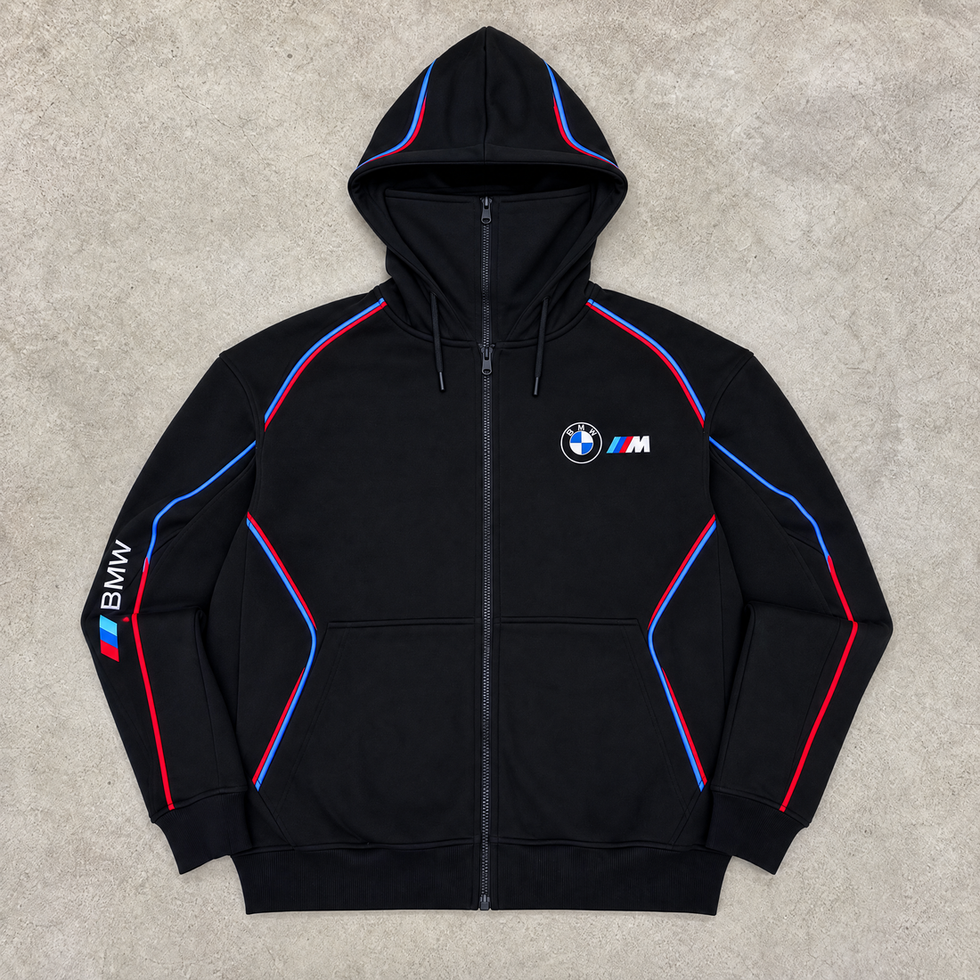 BMW M inspired full face zip hoodie